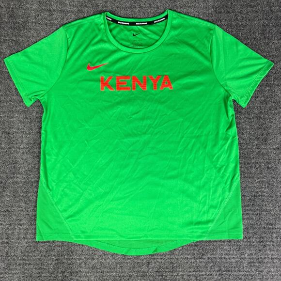 Nike Pro Elite Team Kenya Womens Size Large Running Shirt CT0591-320 Green NWOT - Picture 1 of 8